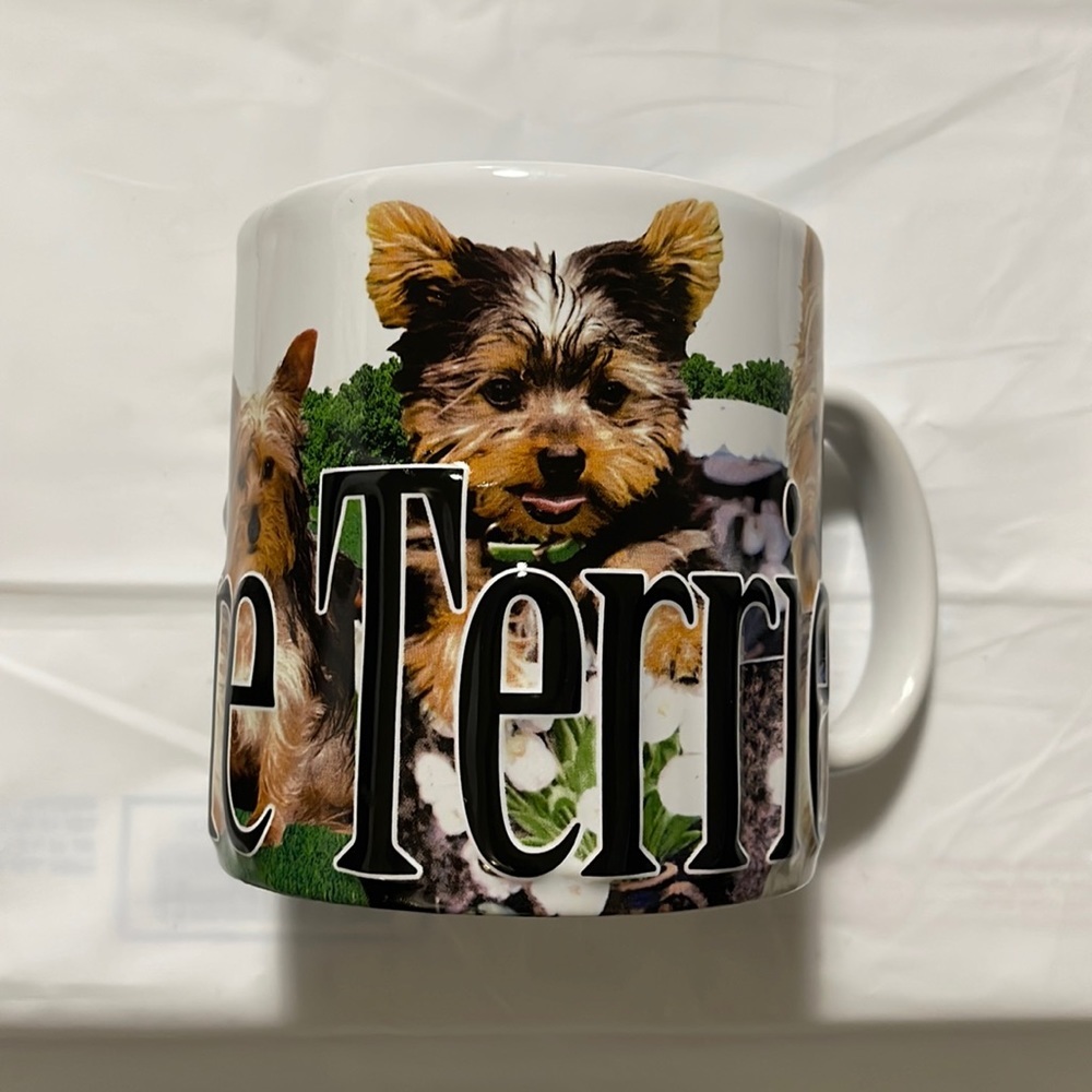 Yorshire Terrier coffee/tea mug cup with 3D dimensional writing